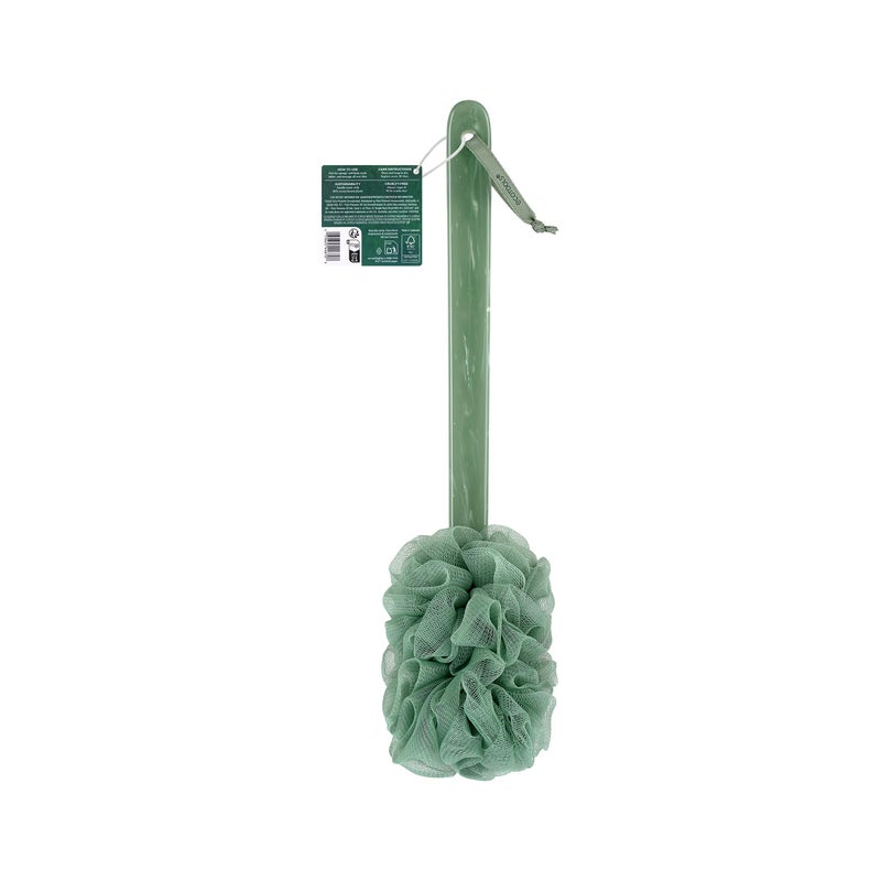 EcoTools Sea Gems EcoPouf Bath Brush, Gentle Exfoliating Body Scrubber for Shower Cleansing & Smoothing, Recycled Netting Loofah with Long Handle, Vegan & Cruelty-Free, 1 Count - Image 5