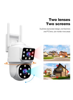 Generic SH063 Security Camera , Dual Lens PTZ Wireless Outdoor Cameras for Home Security , IP66 Waterproof, Two installation methods, Full Color Night Vision, Two-Way Audio Talking, 24/7 Record,SD/Cloud  - Image 4