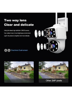 Generic SH063 Security Camera , Dual Lens PTZ Wireless Outdoor Cameras for Home Security , IP66 Waterproof, Two installation methods, Full Color Night Vision, Two-Way Audio Talking, 24/7 Record,SD/Cloud  - Image 3