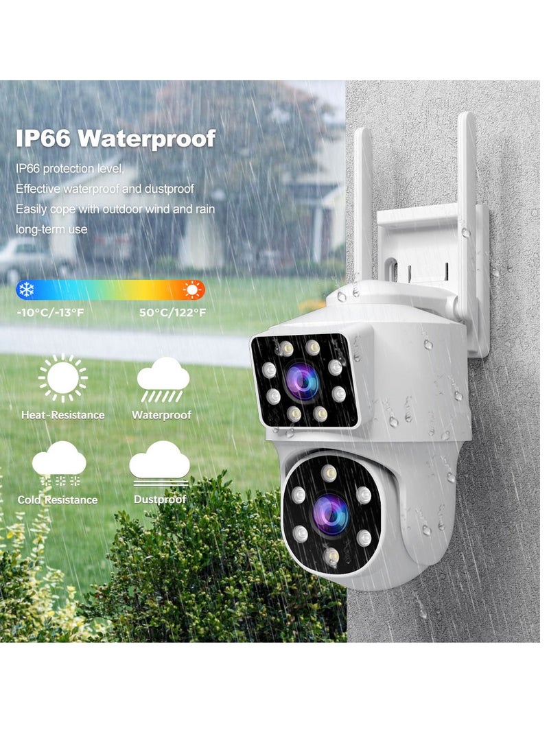 Generic - SH063 Security Camera , Dual Lens PTZ Wireless Outdoor Cameras for Home Security , IP66 Waterproof, Two installation methods, Full Color Night Vision, Two-Way Audio Talking, 24/7 Record,SD/Cloud - Image 1