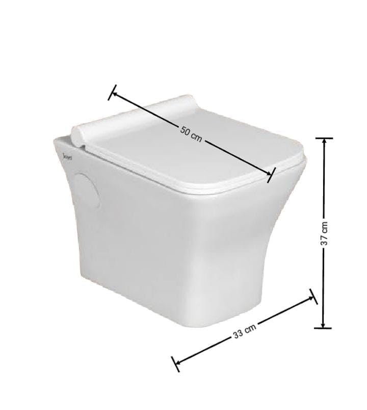 Zoyo Cera Zoyo Cera Soyo Ceramic Wall Mount Close Seat Cover 50 X 35 X 35 cm White Medium  - Image 4