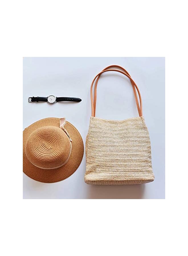 Raxoom Straw Beach Bag Buckets Totes Handbag Shoulder Bag Tote Bag Women Summer Handbag - Image 2