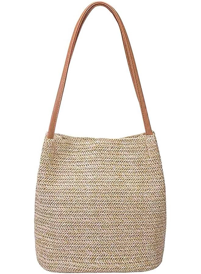 Raxoom Straw Beach Bag Buckets Totes Handbag Shoulder Bag Tote Bag Women Summer Handbag - Image 1