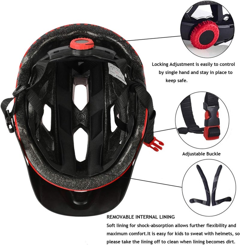EXCLUSKY Kids Helmet, Kids Bike Helmet Child Boys Girls Bike Helmet Age 5-13 Adjustable Bicycle Scooter Skating Cycle Helmet 50-57cm - Image 5