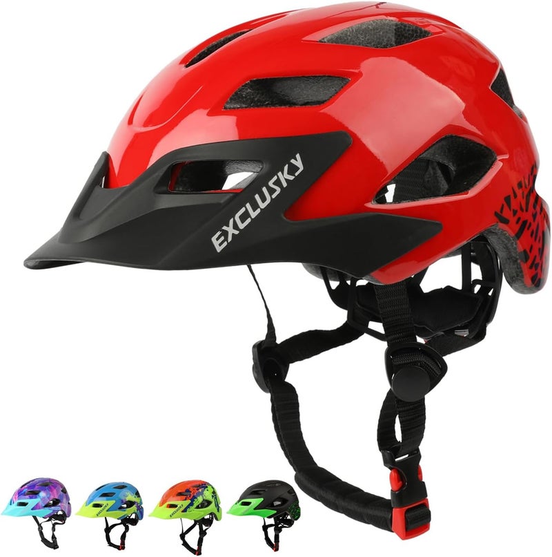 EXCLUSKY Kids Helmet, Kids Bike Helmet Child Boys Girls Bike Helmet Age 5-13 Adjustable Bicycle Scooter Skating Cycle Helmet 50-57cm - Image 1