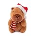 Plushland Christmas Capybara Plush Festive Stuffed Animal with Santa Hat Scarf Cuddly Emotional Support Toy for Kids Capybara Lovers 8 Inch - Image 2