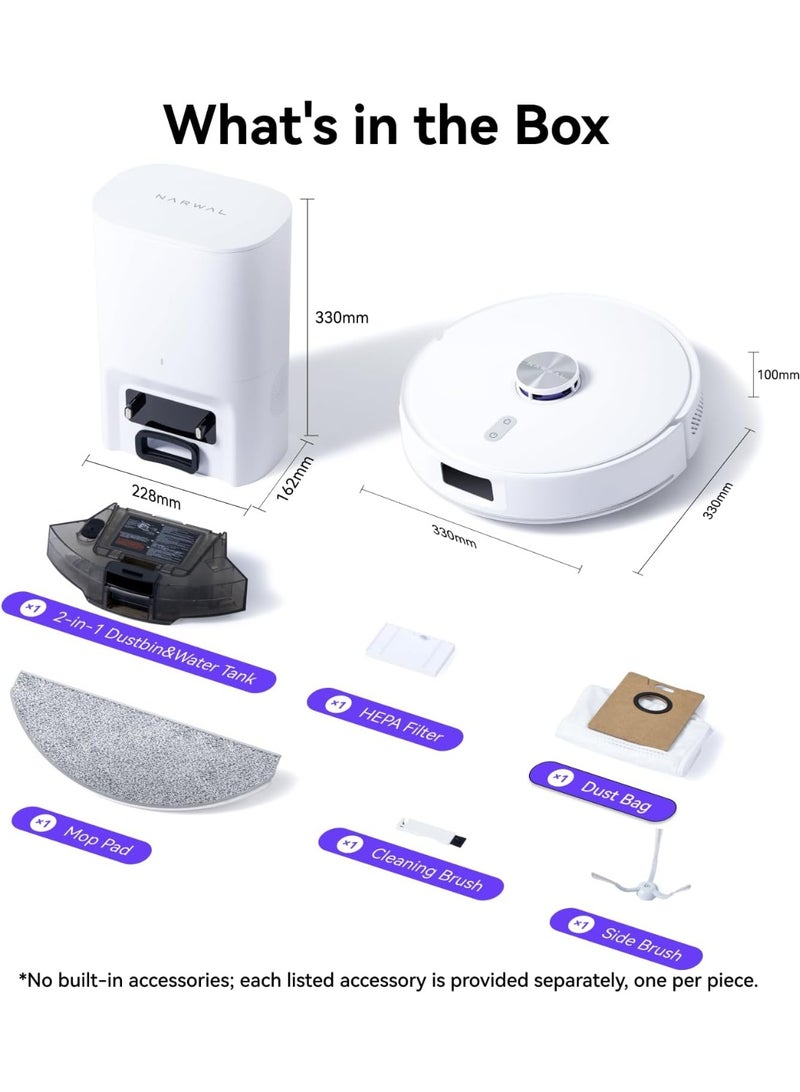 NARWAL Freo S Robot Vacuum and Mop Combo White, APP Control - Image 2