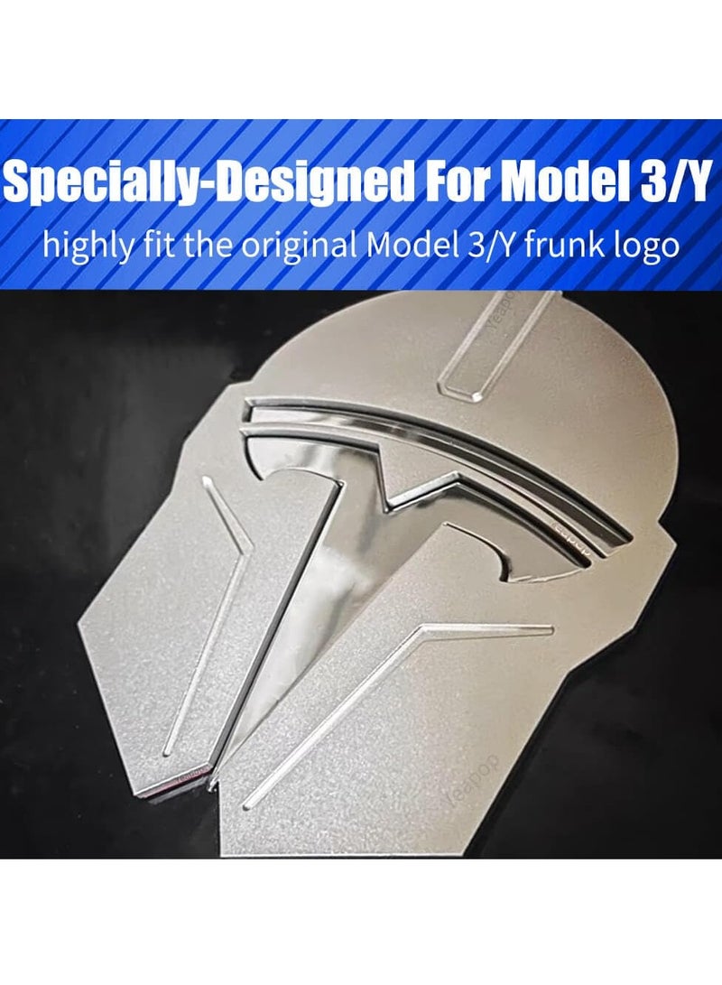 SYOSI 3D Metal Emblem Sticker for Tesla Model 3 and Model Y Front Trunk Logo, Front Hood Badge Decal Logo, T Logo Badge Decal for Tesla, with Tesla Model 3/S/X/Y Series (Silver) - Image 2