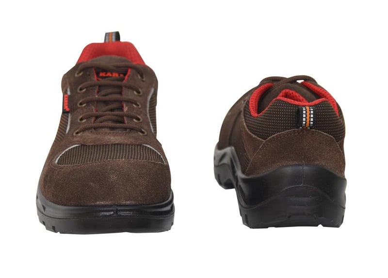 Karam FS114 Brown Suede Leather Safety Shoes for Men Lightweight | Single Density | Steel Toe Cap | Oil & Heat Resistant, Antistatic, Antislip | Size-08 - Image 5