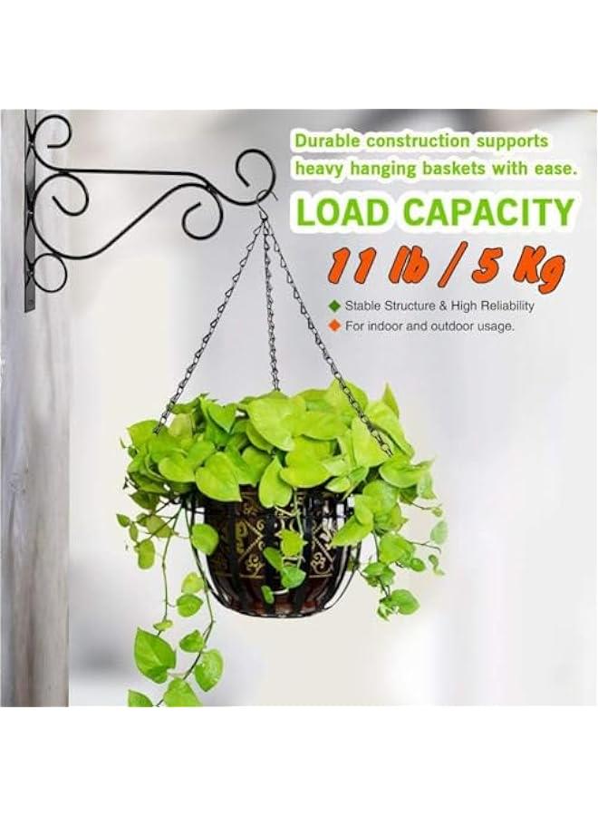 Generic Hanging Plant Brackets, 10 inch Bird Feeder Wall Hooks, Metal Hanging Brackets for Plants Lantern Wind Chimes Flower Basket (Black)  - Image 3