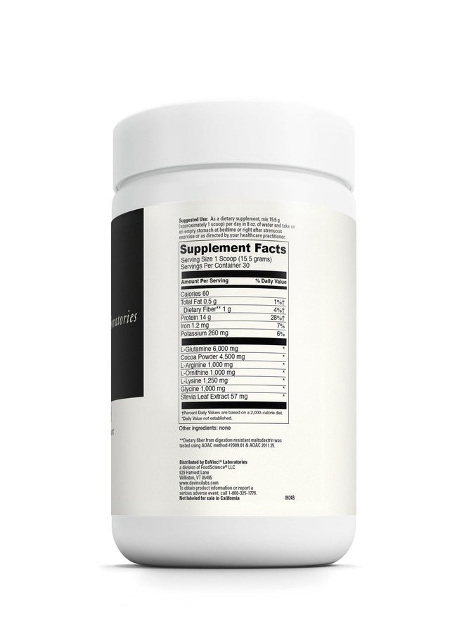 DAVINCI Laboratories Cocoa HGH - Amino Acid Supplement with Glycine, Lysine, L-Glutamine & L-Arginine - Hormone Support & Antioxidant Support* - Gluten Free & Vegetarian - 465.2 Grams (30 Servings) - Image 2