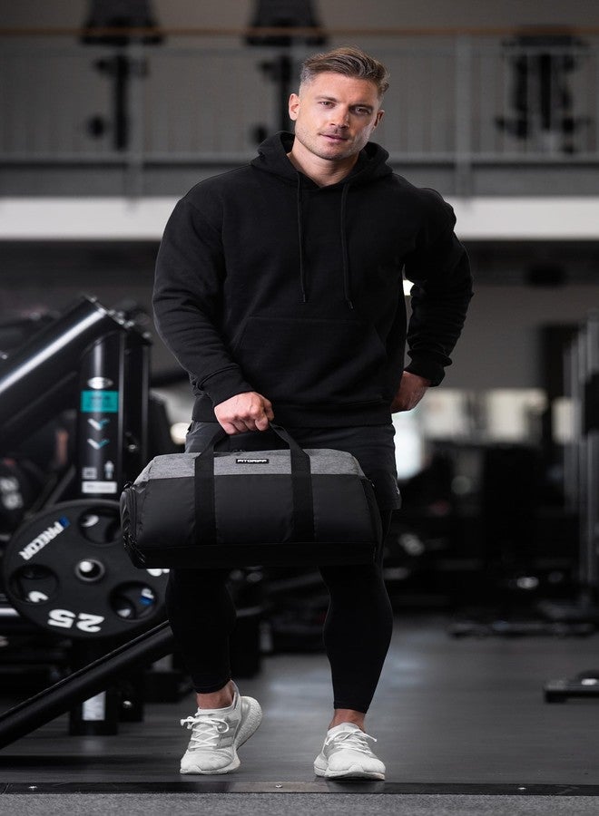 Fitgriff® Sports Bag & Travel Bag V2 for Men and Women - with Shoe Compartment & Wet Compartment - Bag for Sports, Fitness, Travel - Training Bag, Gym Bag, (Black/Grey, Small) - Image 2