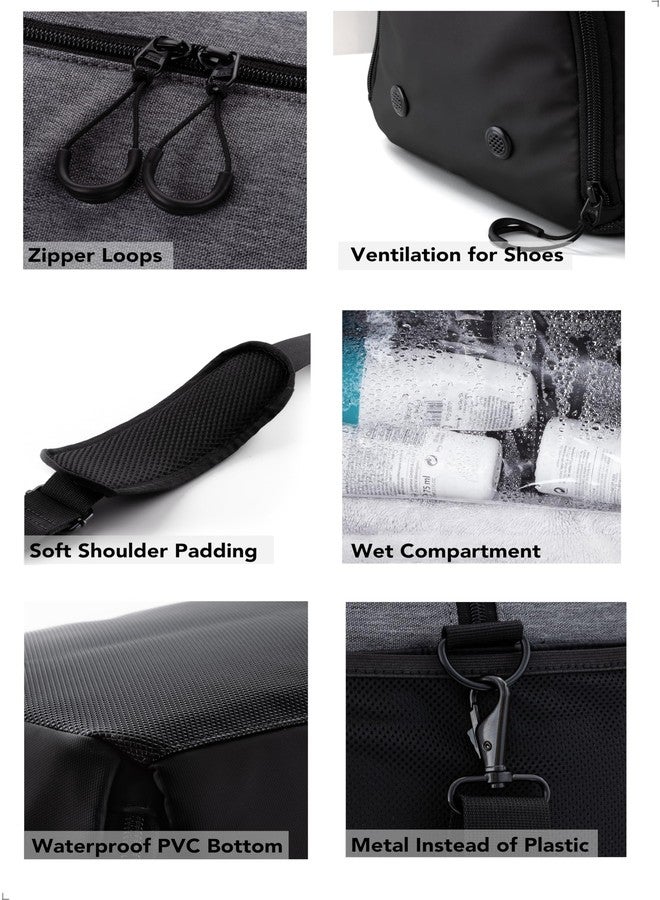 Fitgriff® Sports Bag & Travel Bag V2 for Men and Women - with Shoe Compartment & Wet Compartment - Bag for Sports, Fitness, Travel - Training Bag, Gym Bag, (Black/Grey, Small) - Image 3