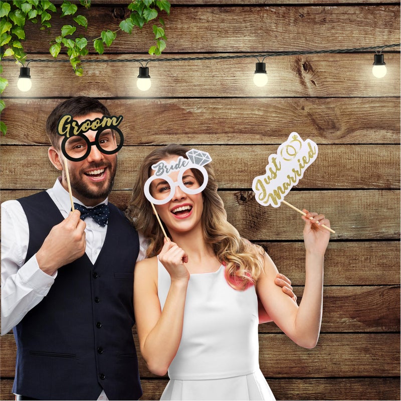 SOUL SHIFT - 60PCs Pastel Themed Wedding Photo Booth Props - Pre-Assembled - Elegant Wedding & Reception Party Props - Funny Props - Real Glitter - Bridal PhotoBooth - Image 3