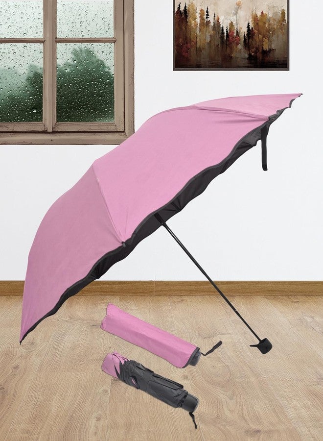 FABINALIV Onion Solid Waterproof Compact 3 Fold Magic Umbrella With Cover (FLUB-1033-Onion) - Image 4