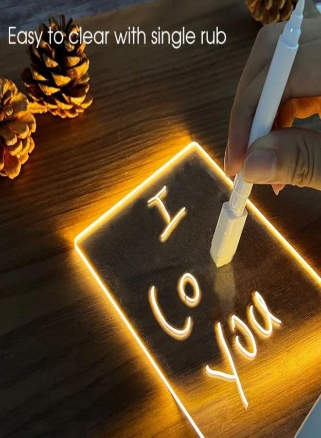 HUMAIZAR High Transparent Acrylic DIY Note Board Holiday Creative Led Night Light USB Message Board Light with Pen Acrylic Led Table Desk Lamp Decoration Night Lights - Image 3