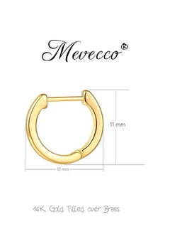 Mevecco Women Huggie Hoop Earrings Gold Ear Stud Cuff 14K Gold Filled Small Boho Beach Simple Delicate Handmade Hypoallergenic Jewelry Gift  - Image 3