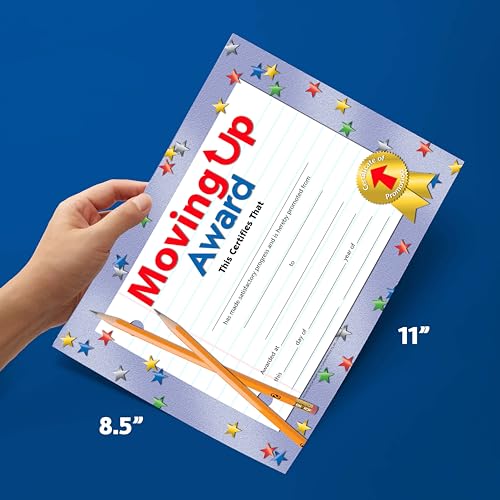 Hayes Moving Up Award Certificates, Student Promotion & Graduation Certificate, Achievement Recognition for Students, Full-Color Glossy Finish, 8.5" x 11" - 30 Pack - Image 2