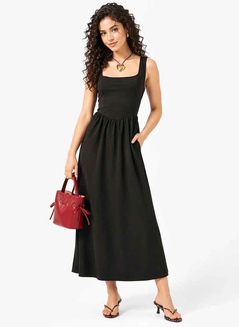 Ginger Square Neck Corset Bodice Princess Cut Dress