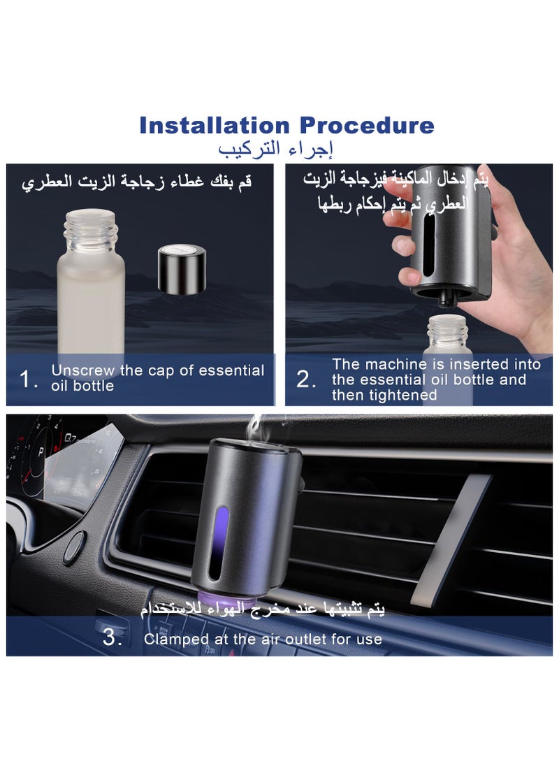 LKTOCAFT Intelligent  Car Air Freshener Diffuser, Three Adjustable Modes Smart Car Air Freshener, Car Aroma Diffuser with 3pcs Essential Oil Bottles (Empty Bottle)  - Image 2