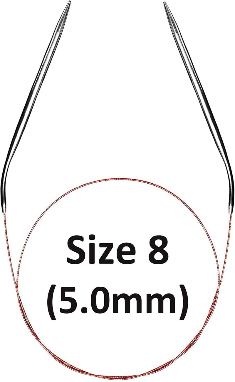 brievo Circular Knitting Needles Size 8 Knitting Circular Metal Circle 36 Inch - Image 2