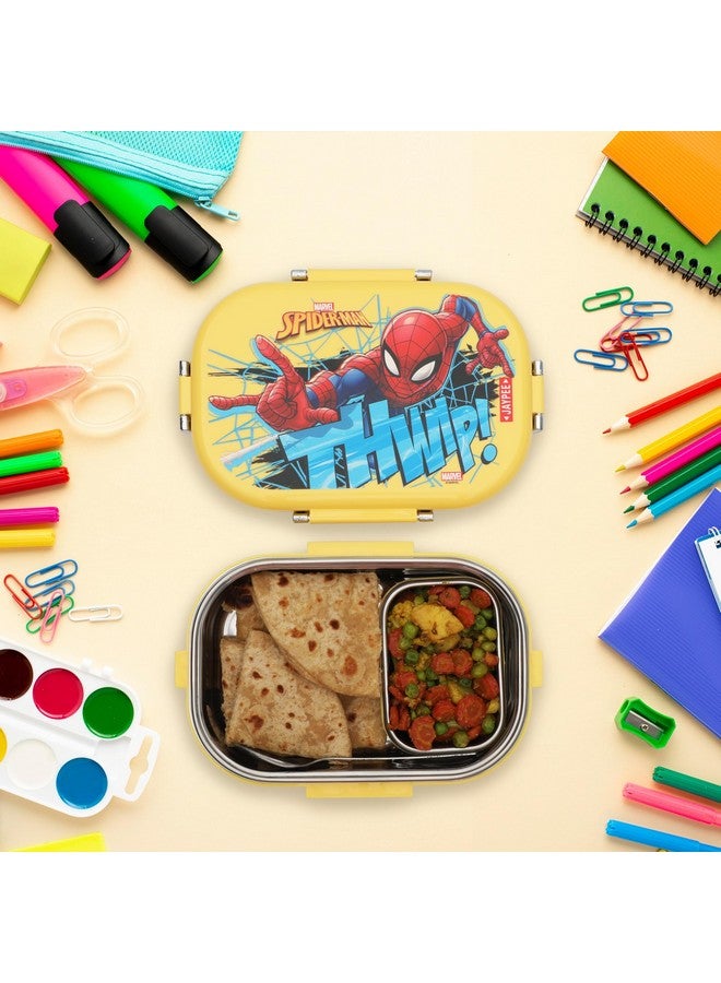 JAYPEE Inner Stainless Steel Insulated Lunch Box Topsteel Spider Man, Yellow, 600 ml, Suitable for School Kids, Girls & Boys - Image 2