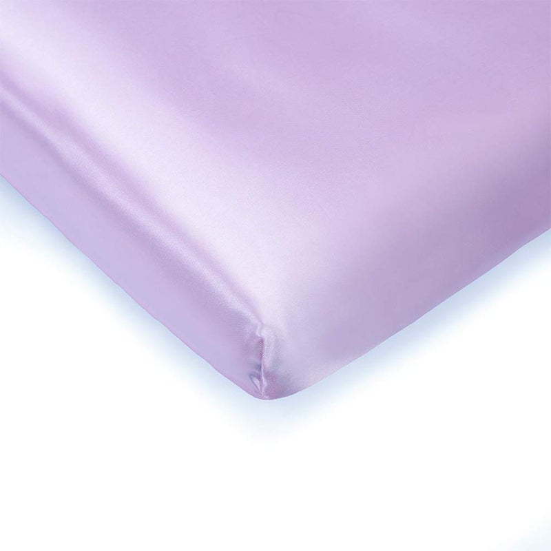 Pro Goleem Satin Pack n Play Playard Sheet Great for Baby Hair Soft Silk Feeling 27x39 Inch Fitted Portable Mini Crib Sheet Playard Mattress Cover for Girls Lavender - Image 1