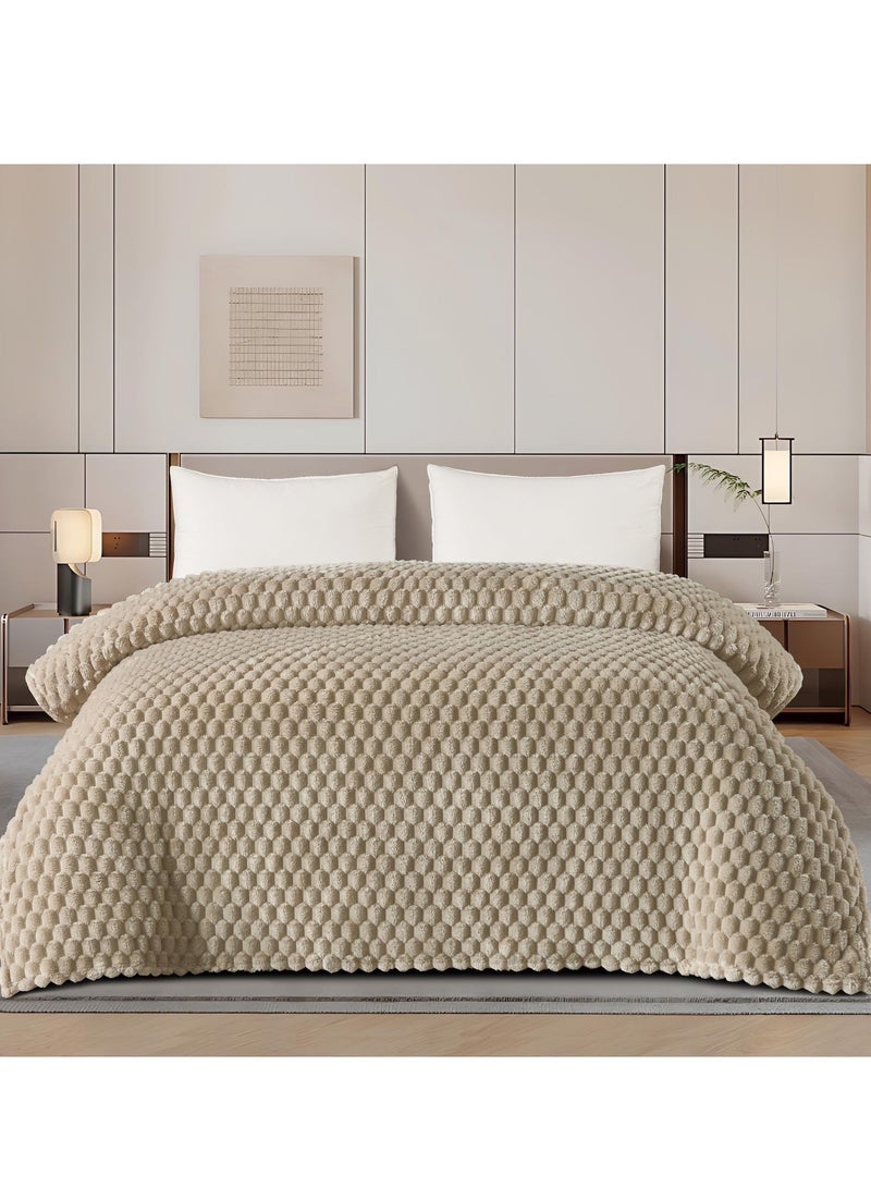 مينج لي بطانيه نفرين مخمليه  ساده محفور مقاس  220*240سم - Image 1