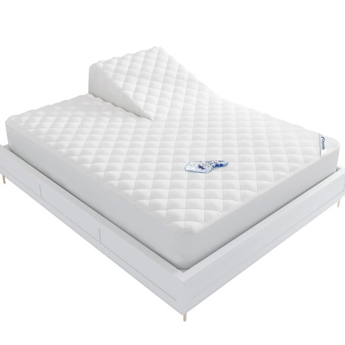 WATERPROOF SPLIT TOP KING MATTRESS PAD PROTECTOR FOR ADJUSTABLE BED 34 TOP SPLIT FROM HEAD NOISELESS SOFT PADDED MATRESS PROTECTOR