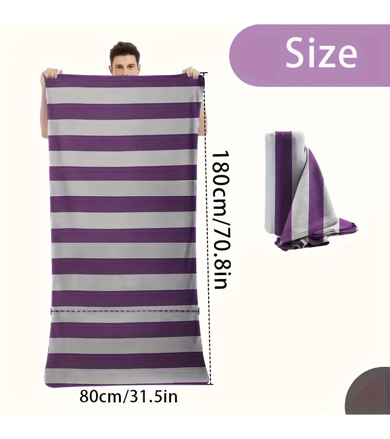 Premium Microfiber Beach Quick Dry Towel Super Absorbent Lightweight Soft Feeling Fast Drying Travel Shower Backpack Hiking Fitness Green 80x180cm 31.5x70.8in - Image 3