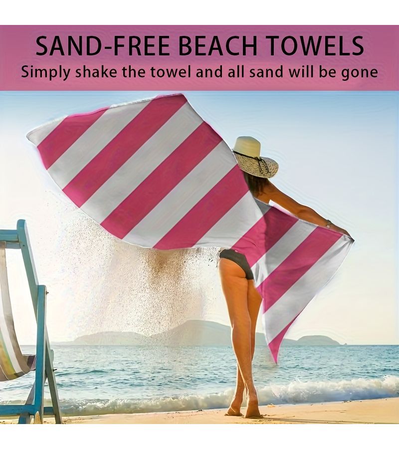 Premium Microfiber Beach Quick Dry Towel Super Absorbent Lightweight Soft Feeling Fast Drying Travel Shower Backpack Hiking Fitness Green 80x180cm 31.5x70.8in - Image 4
