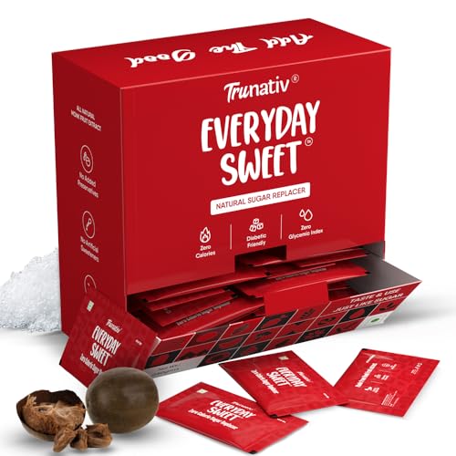 Trunativ Everyday Sweet | Monkfruit Sweetener Powder | Zero-Calorie Sugar Substitute | 1:1 Sugar Replacer for Cooking & Baking | Keto & Diabetic Friendly | 240 Sachets-960g (Pack of 4). - Image 1