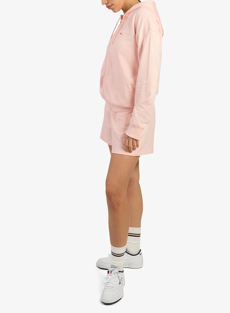 Reebok Pure Pink Id Small Logo Full Zip Hoodie for Women | Best Price UAE