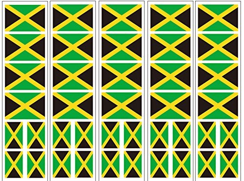 PremiumTT temporary tattoos 40 Removable Stickers Jamaica Flag Jamaican Party Favors Decals - Image 1