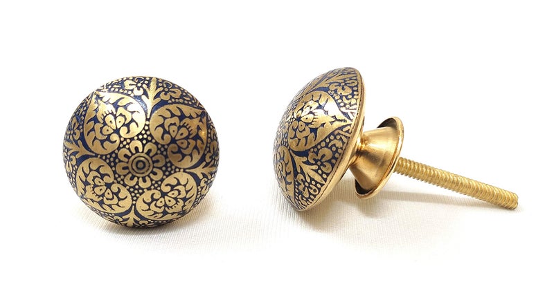 Artshai Multi Color Beautiful Design Brass knobs.Set of 6 pcs(Size:6.5x4x4 CM) (6) - Image 5