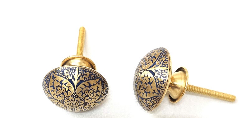 Artshai Multi Color Beautiful Design Brass knobs.Set of 6 pcs(Size:6.5x4x4 CM) (6) - Image 2