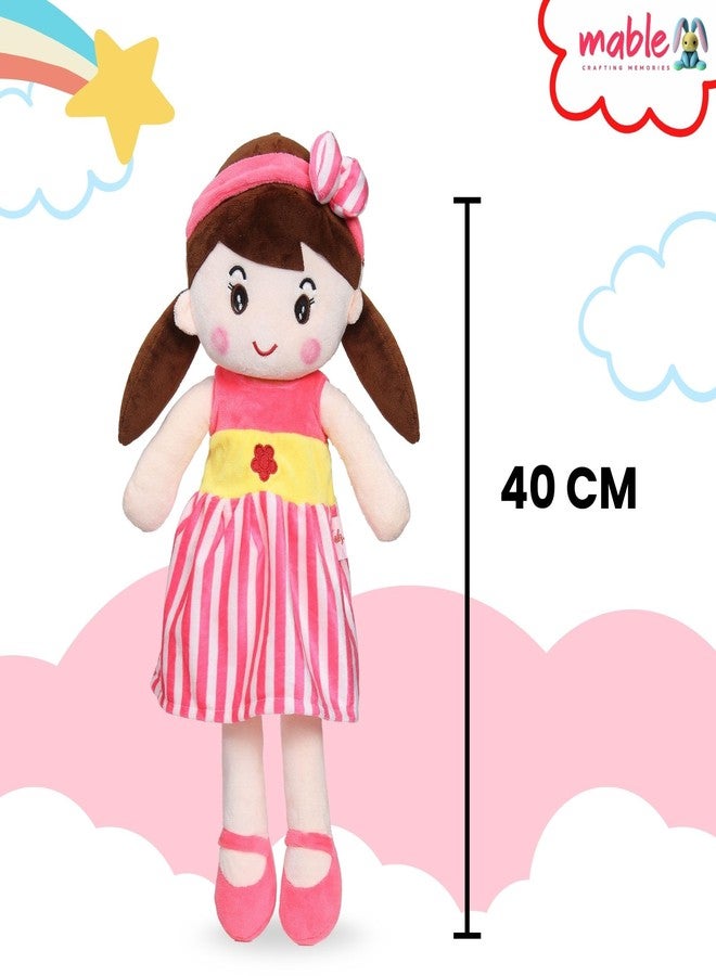 MABLE Soft Doll for Girls | Cute Plush Baby Doll Toy with Colourful Hairband | Huggable Stuffed Doll Gift for Kids, Girls, Toddlers & Babies Age 3 to 5 Years (40CM Rani) - Image 2