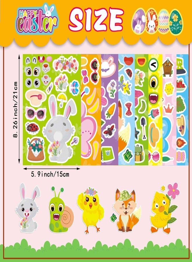 DUJAA 24 Sheets Spring Stickers for Kids Toddlers, Make Your Own Stickers 8 Designs of Animal Chicken Fox Rabbit Bee Butterfly, Easter Stickers Spring Party Supplies Teachers Classroom Reward - Image 3