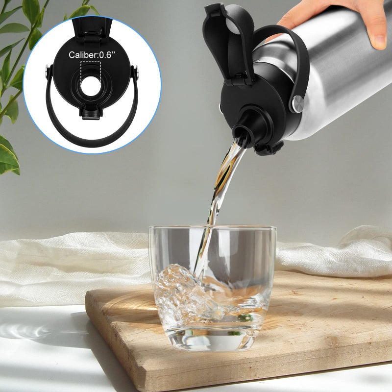 BIJISI BIJISI Auto Spout Lid for YETI Rambler Bottles, Fits 18/26/36/64 oz Bottles, Chug Replacement Lid Cap with Push-Button Lid and Flexible Handle  - Image 5
