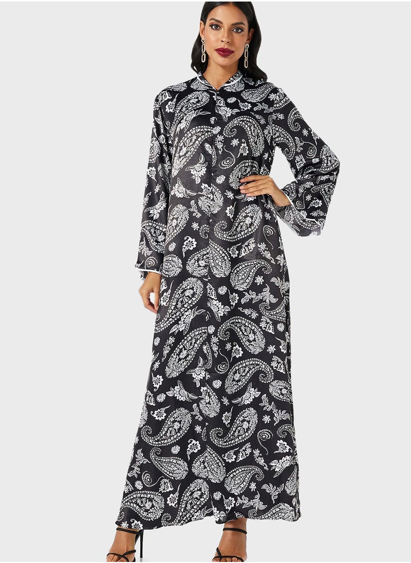 Coco Desert - Paisley Print Abaya - Image 1