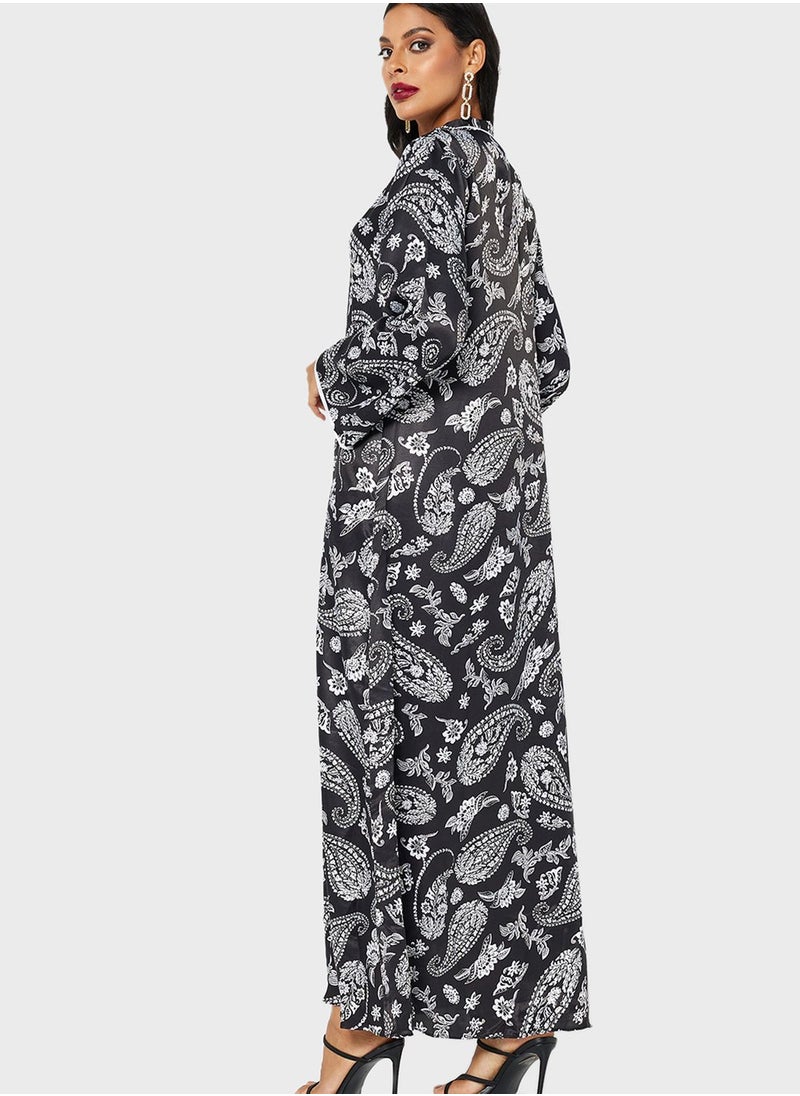 Coco Desert - Paisley Print Abaya - Image 1