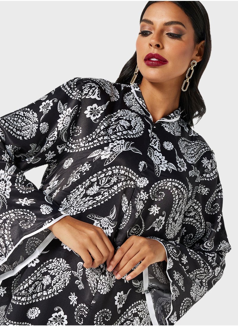Coco Desert - Paisley Print Abaya - Image 1