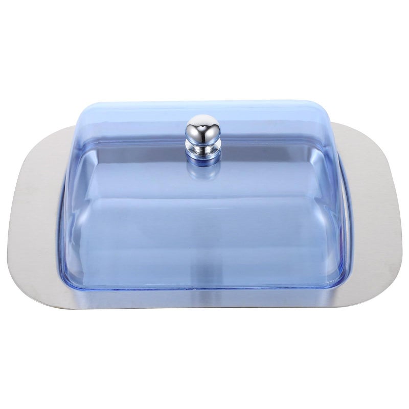 Reusable Stainless Steel Butter Box With Blue Lid For Kitchen Counter Storage - Image 2