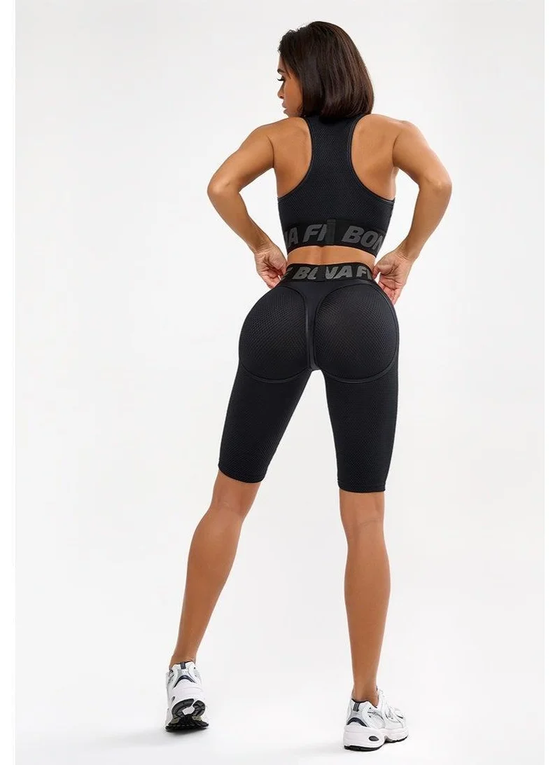 Bona Fide Cycling Extra Black Skin Extra Skin Cycling High Waist Biker Gym Shorts for Women | Best Price UAE