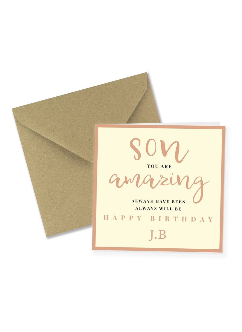 Share the Love Son you are Amazing Personalised Happy Birthday Greeting Card  - Image 3