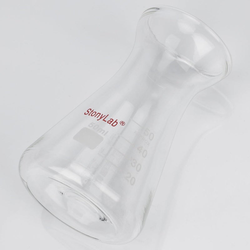 stonylab Glass Wide Mouth Erlenmeyer Flask, 50 ml Borosilicate Glass Erlenmeyer Flask with Heavy Duty Rim, 1 Pack - Image 5