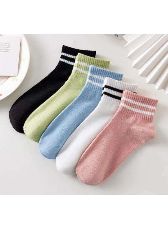 3 أزواج من الشرابات القصيرة القطنية للسيدات – مريحة وشيك للاستخدام اليومي - Image 1