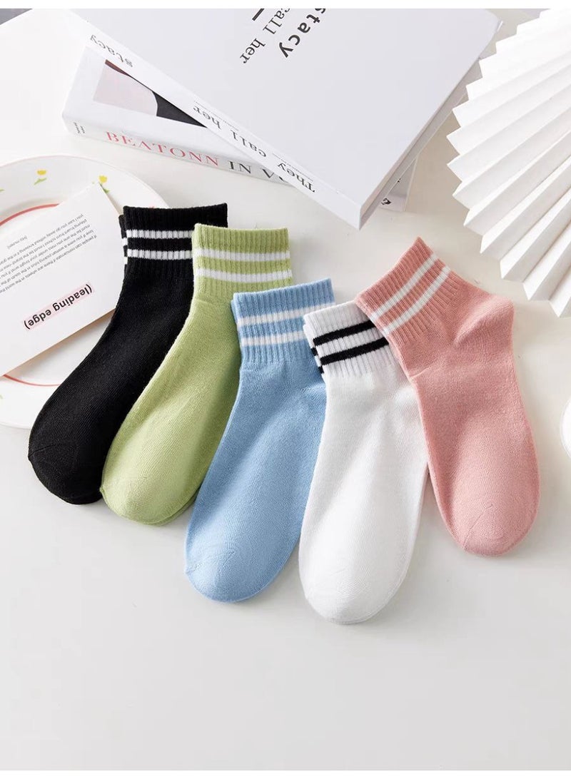 3 أزواج من الشرابات القصيرة القطنية للسيدات – مريحة وشيك للاستخدام اليومي - Image 2