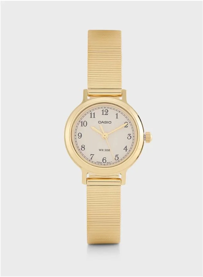 كاسيو Women's Stainless Steel Analog Watch LTP-B170G-9BVDF - 34 mm