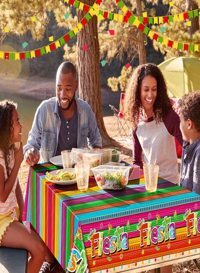 Jectivs 3 Pieces Mexican Fiesta Party Tablecloth Decorations,Plastic Cinco De Mayo Printed Table Cloth Table Cover for Fiesta Taco Night Birthday and Mexican Themed Party Supplies, 54 x 108 Inch - Image 5